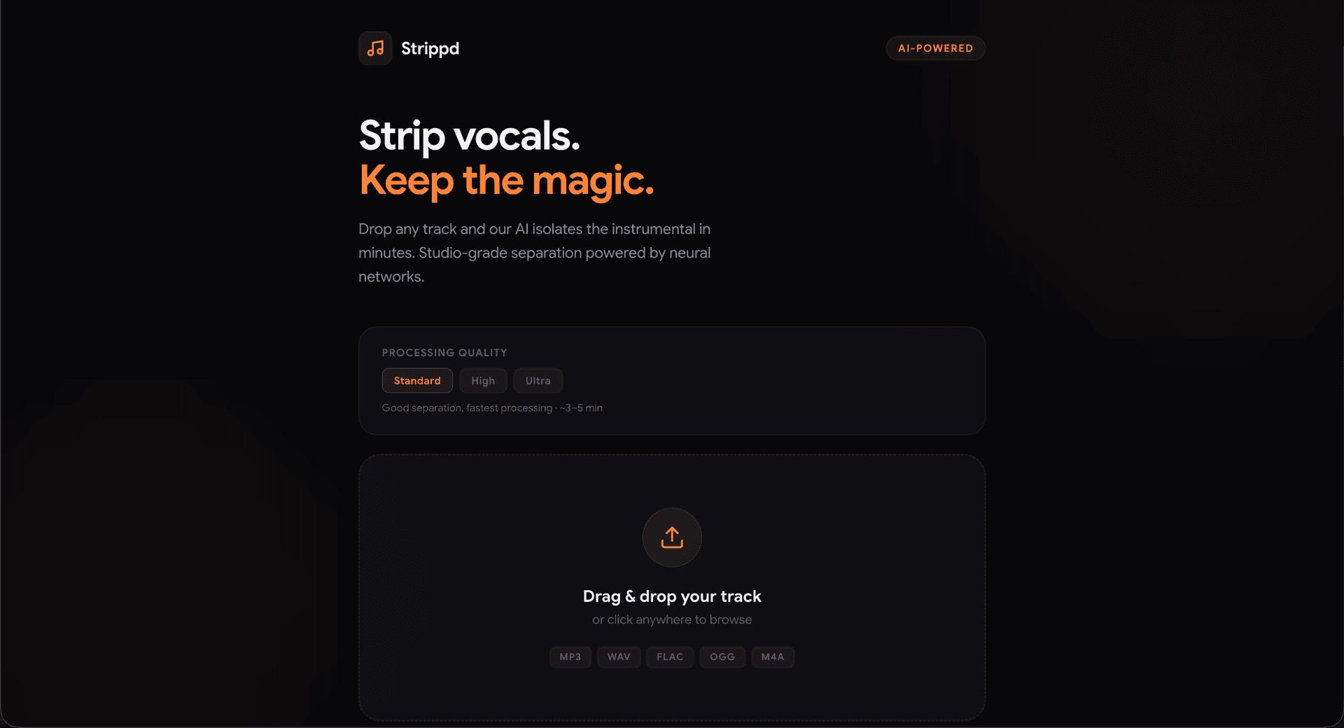 strippd karaoke track generator